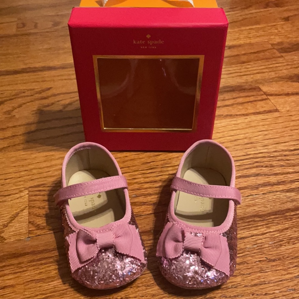kate spade glitter mary jane crib shoes 4 - Picture 2 of 9